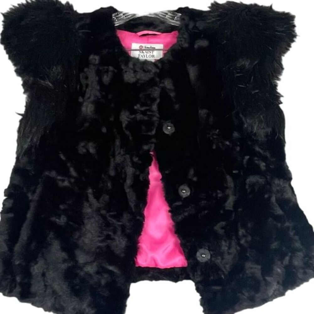 Skaist Taylor Neiman Marcus‎ for Target, size small, faux fur vest, black pink
